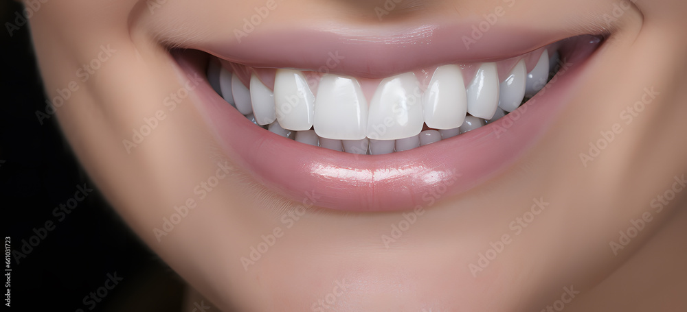 Obraz premium close up of a woman mouth ai generative