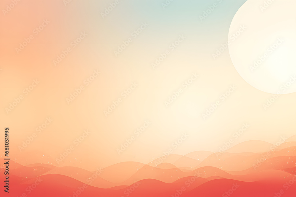 Sun illuminates a gradient sky above soft red hills Sun illuminates a gradient sky above soft red hills
