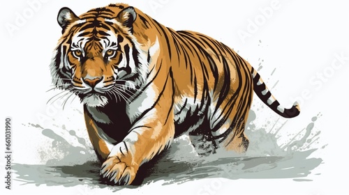 tiger 16k vector graphics illustration high details.Generative AI