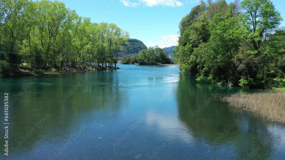 Amazing Aerial view of a lake and green nature Ranco lake Amazing Aerial view of a lake and green nature Ranco lake