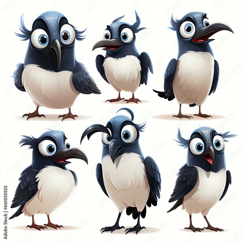 Fototapeta premium Grinning Magpie Cartoon - Professional Design