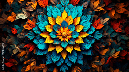 3d mandala colorful beautiful background photo