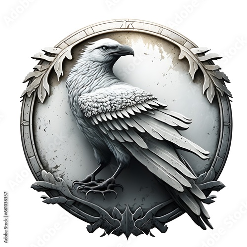 A symbol for a fantasy faction known as the White Crow Society Theyre a group of explorers and adventurers who are currently paying for expeditions into the Primordial Lands  photo