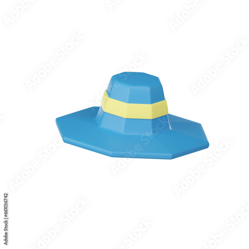 hat 3D summer icons can be used in various digital and design contexts. They might appear as part of mobile app icons, website graphics, or in marketing materials for summer-related products or events