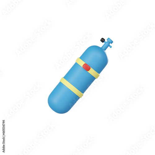 oxygen tank 3D summer icons can be used in various digital and design contexts. They might appear as part of mobile app icons, website graphics, or in marketing materials for summer-related products 