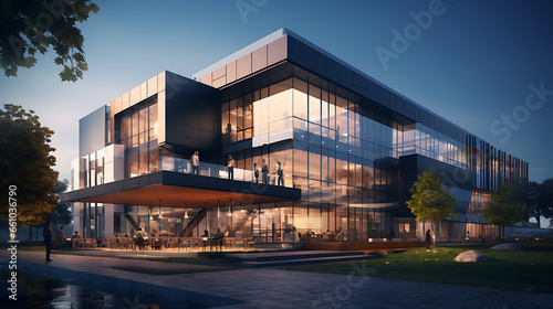 Modern office building concept 3d rendering © Alin
