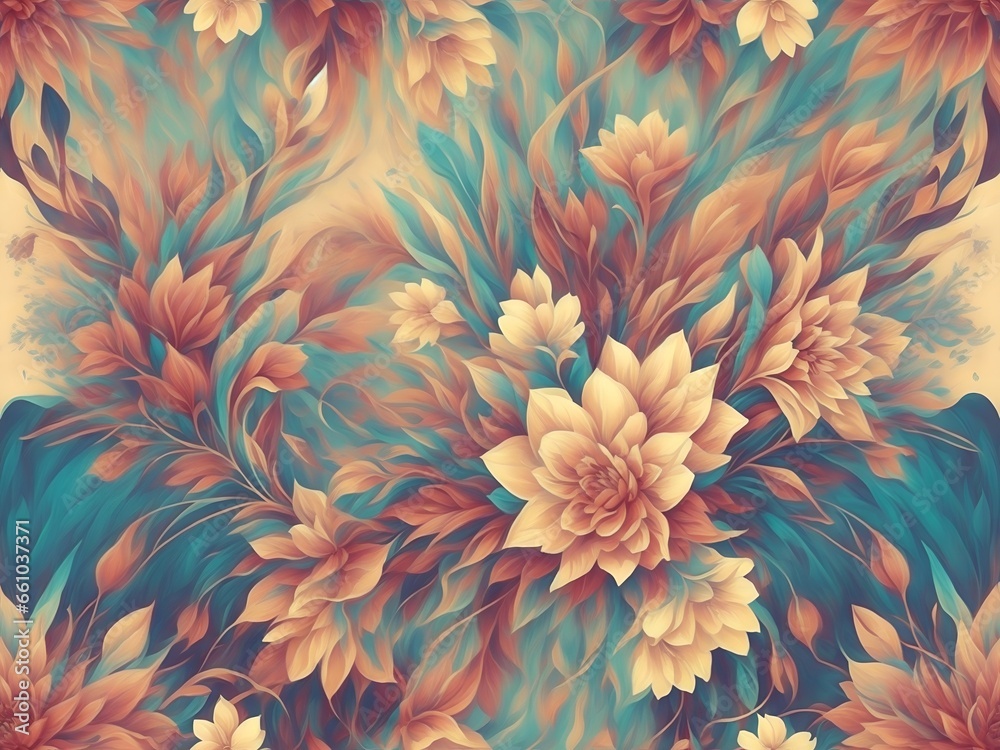 Abstract vector designer's background with ornamental floral elements,swirls and flowers