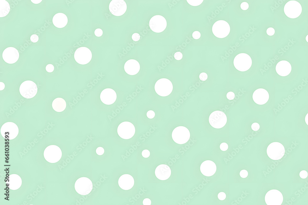 Mint green background with evenly spaced white polka dots
