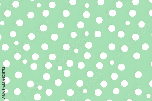Green background with evenly spaced white polka dots