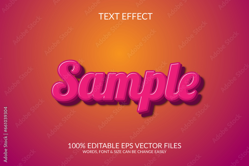 Sample 3d fully editable eps text effect illustration template Sample 3d fully editable eps text effect illustration template