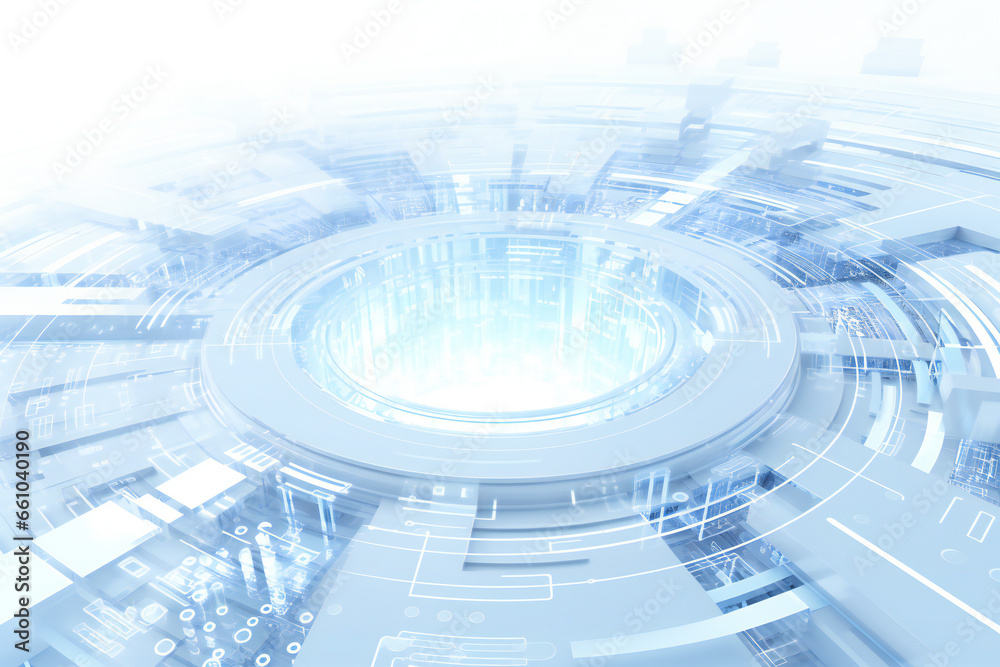 Fototapeta premium Blue and white abstract technology and engineering background illustration
