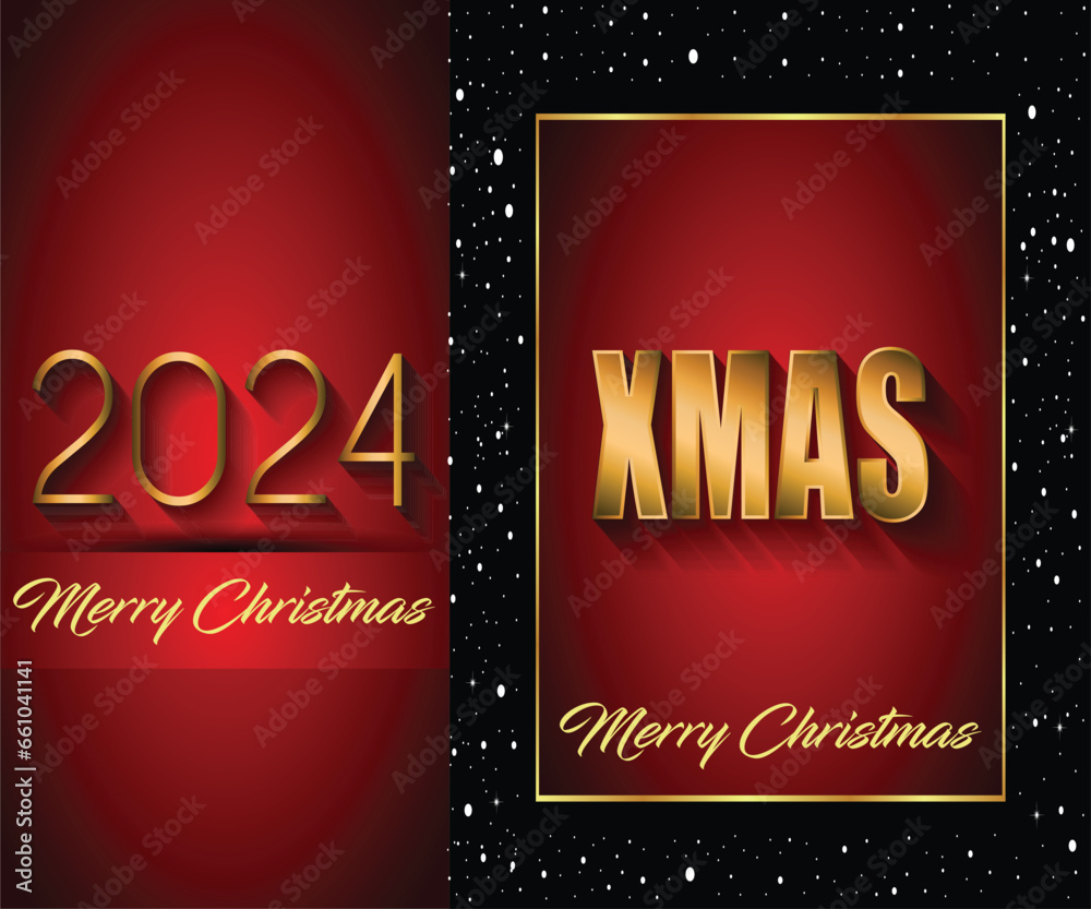 2024 Merry Christmas background for your seasonal invitations, festival posters, greetings cards. 