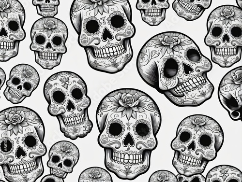 Skulls And Roses Fabric By The Yard On Spoons