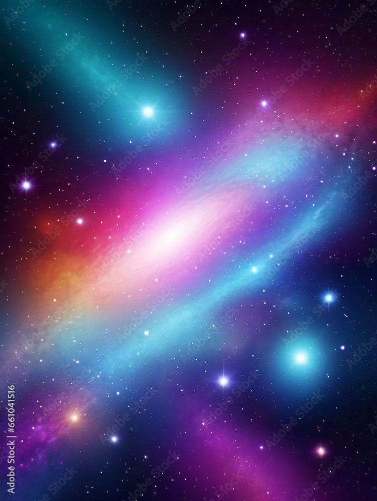 Fototapeta premium A Colorful Galaxy With Stars And Nebulas