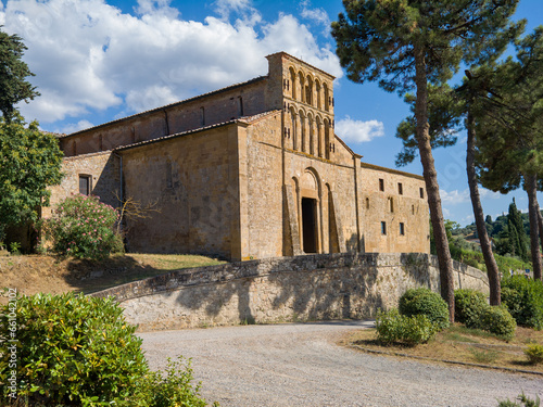 The Parish Church of Santa Maria Assunta in Chianni, Gambassi Terme along Via Francigena. Tuscany, Italy photo