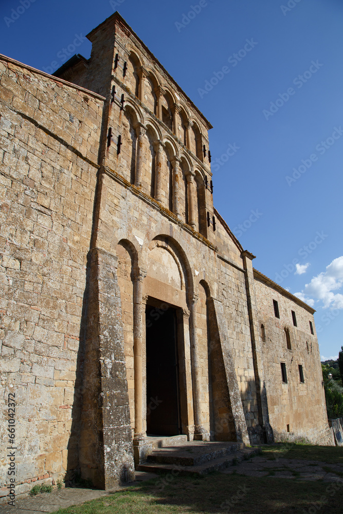 The Parish Church of Santa Maria Assunta in Chianni, Gambassi Terme along Via Francigena. Tuscany, Italy