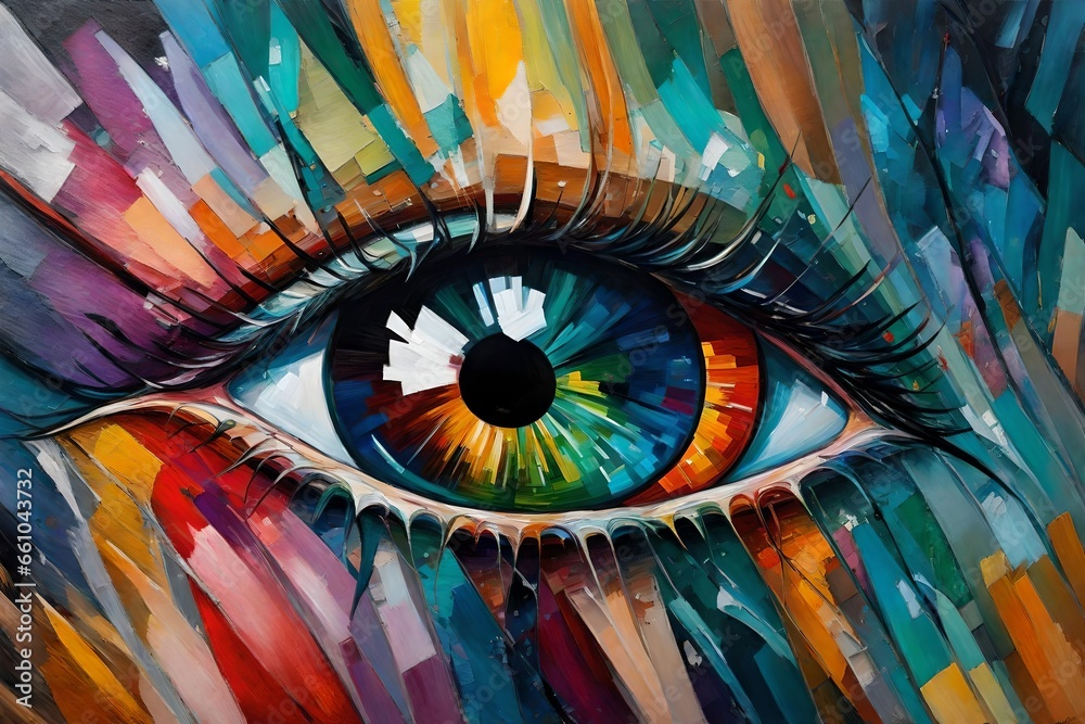 eye of the world with colourful background