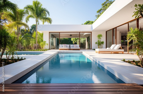 beautiful pool villa with garden and patio © Kien