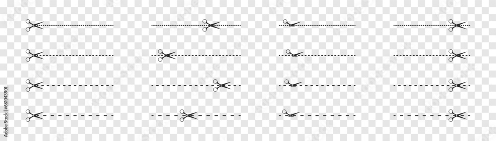 Cut line icon with scissors. cut the guide, scissors and dash here. Coupon mark and clipping symbol to denote a voucher.