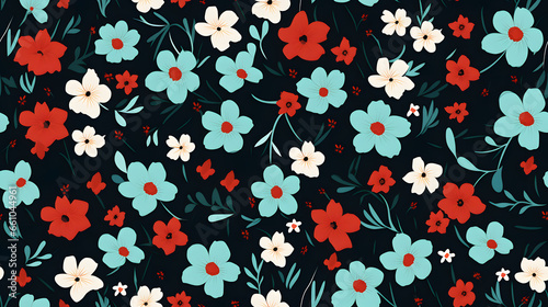 Wallpaper Mural seamless pattern with flowers, Generative Ai Torontodigital.ca