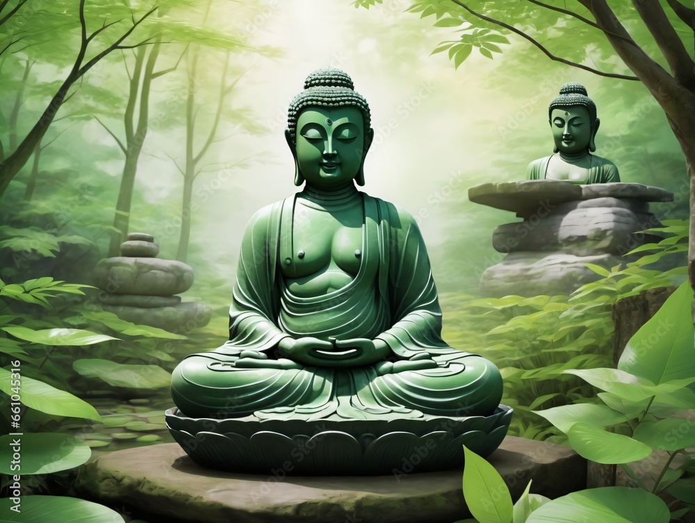 Buddha Statue In The Forest