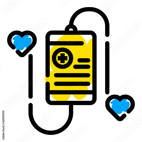 Blood bag icon, saline bag icon vector on white background.