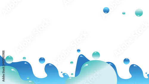 Gradient background with turquoise metaball shapes. Morphing colorful blobs. Vector 3d illustration. Abstract 3d background. Liquid colors. Banner or sign design