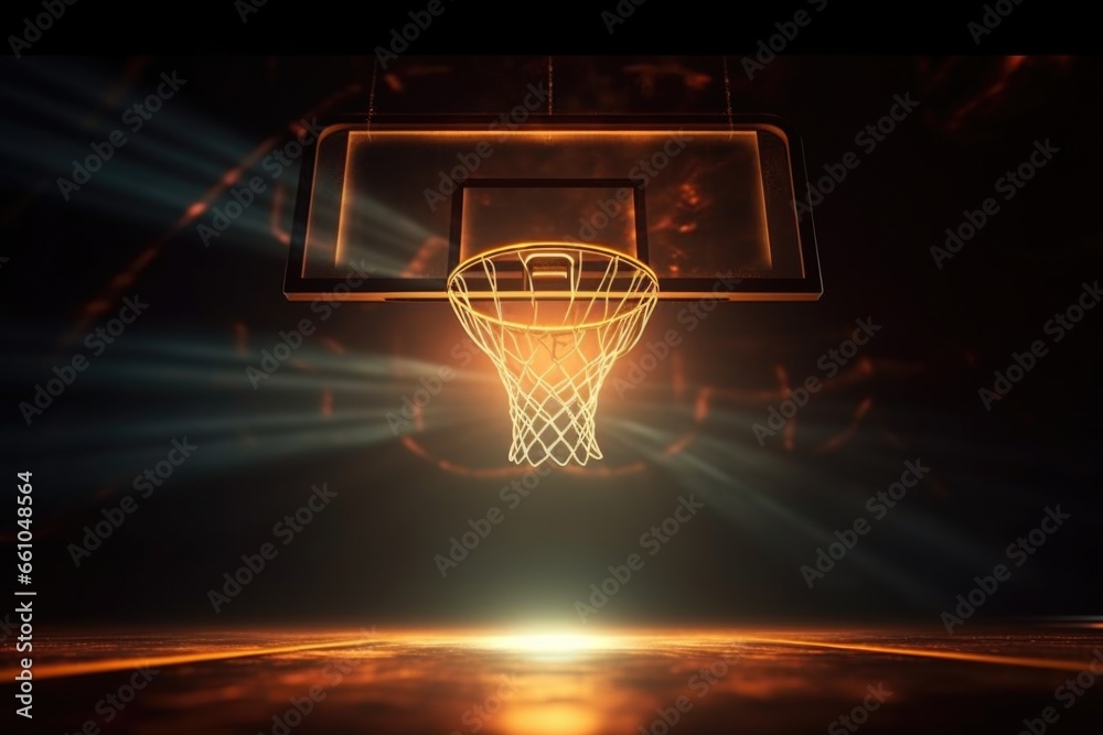 Basketball Hoop with Shining Light