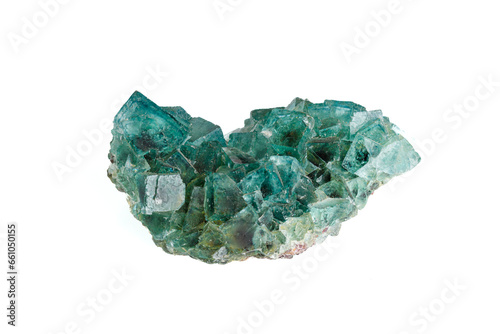 Fotografía fluorite mineral stone macro on white background
