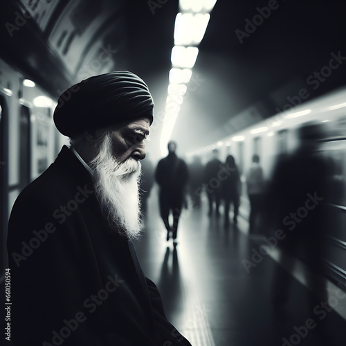Solitary Sufi Amid Urban Hustle