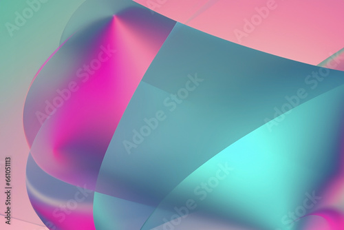 Abstract geometry iridescent holographic neon, colorful background 3d render. Gradient design element for backgrounds, banners, wallpapers, posters and covers.