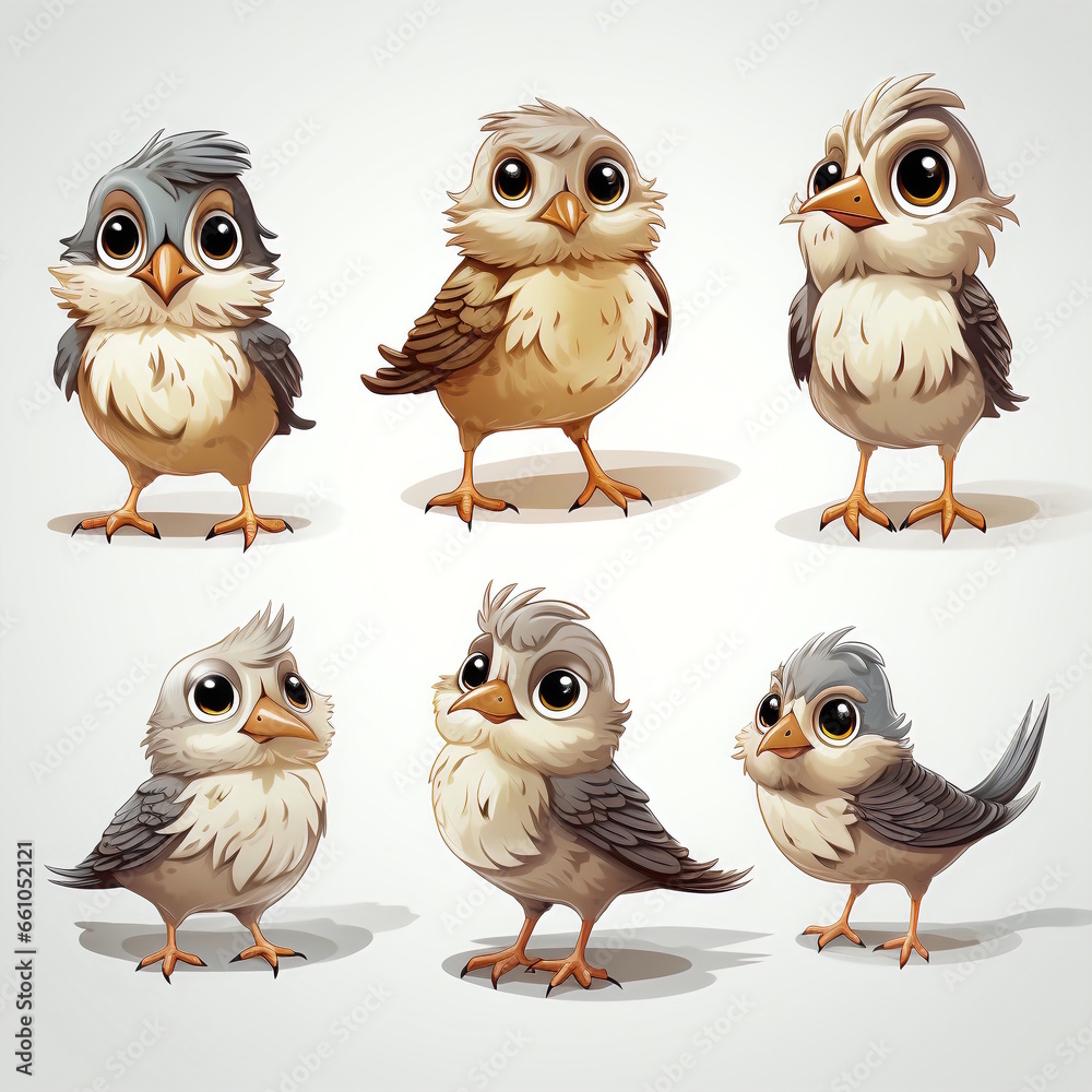 Fototapeta premium Singing Cartoon Character - 9 Facial Expressions