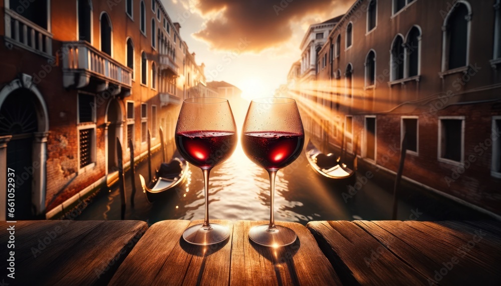 Romantic Venice Wine Glasses