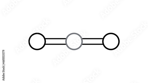 titanium dioxide molecule, structural chemical formula, ball-and-stick model, isolated image pigment e171 photo