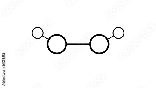 hydrogen peroxide molecule, structural chemical formula, ball-and-stick model, isolated image bleaching agent photo