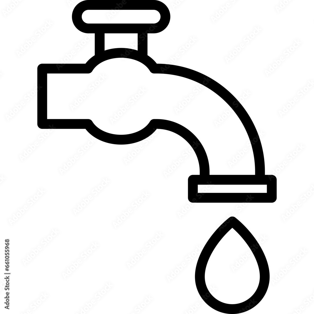 Water Faucet Outline Icon Water Faucet Outline Icon