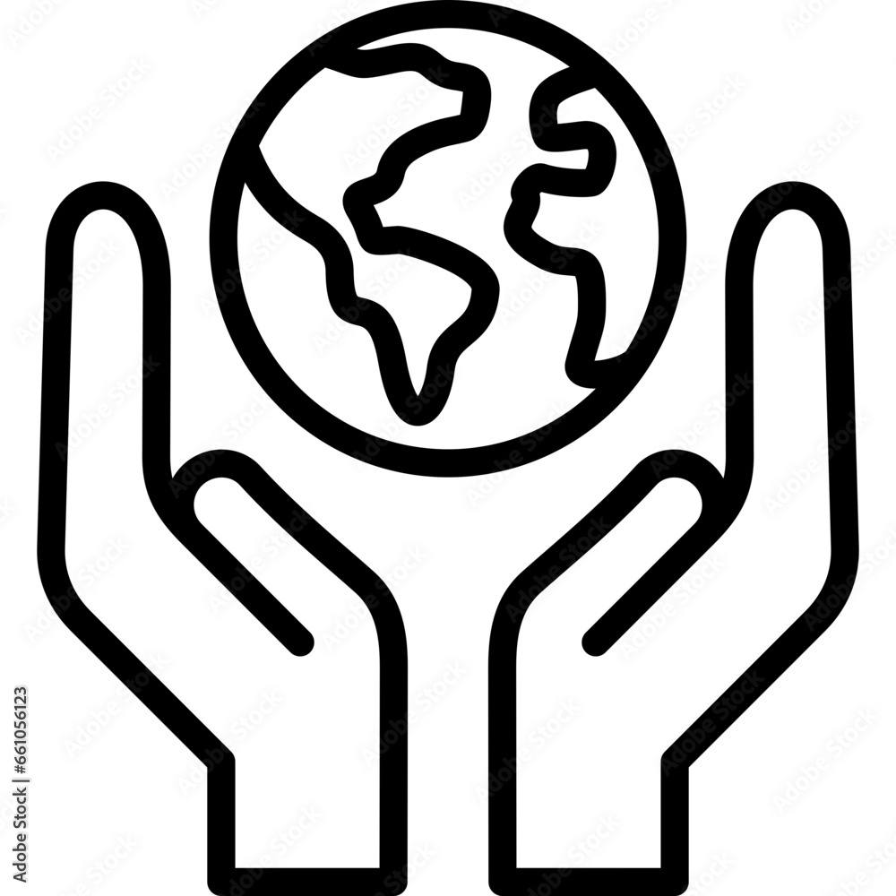 Save The Planet Outline Icon Save The Planet Outline Icon