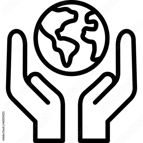 Save The Planet Outline Icon
