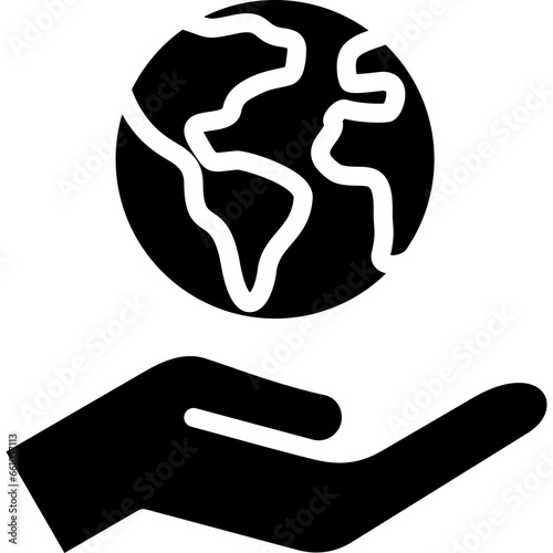 Save The Planet Glyph Icon