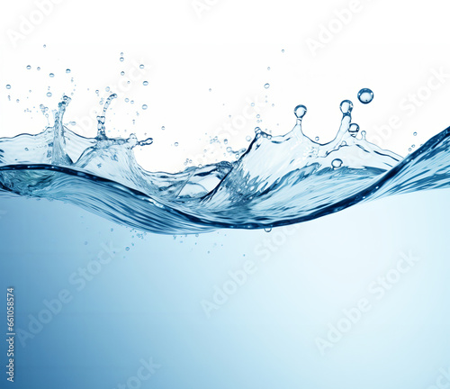 Water flow on white background