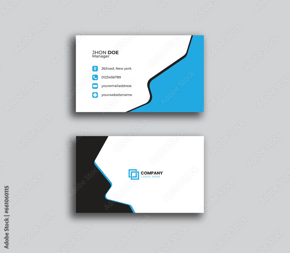 Vector modern and clean business card template. Professional business card design.