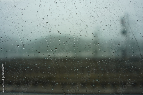 기차 창 밖의 비