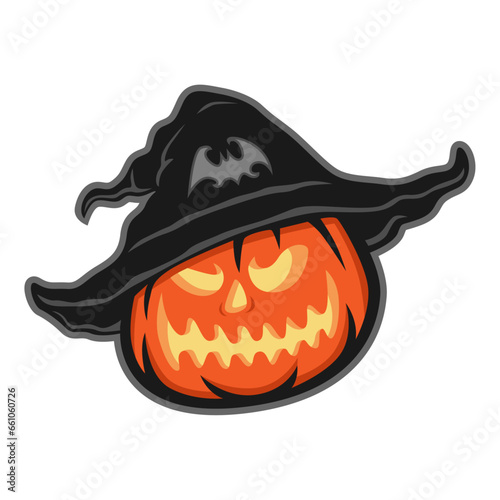 stiker icon of calan gaeaf happy halloween vector image illustration