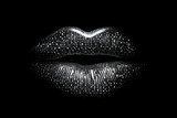 lips glow monochrom illustration 