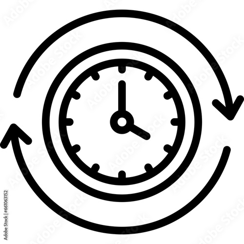 Time Change Outline Icon