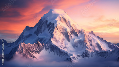 photography of mont blanc during sunrise