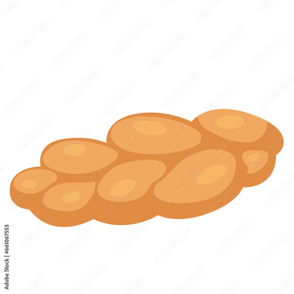 Whole wheat bread illustration in flat cartoon style isolated on white background. Bakery menu Whole wheat bread illustration in flat cartoon style isolated on white background. Bakery menu