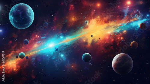 fantasy outer space planets illustration galaxies stars background wallpaper