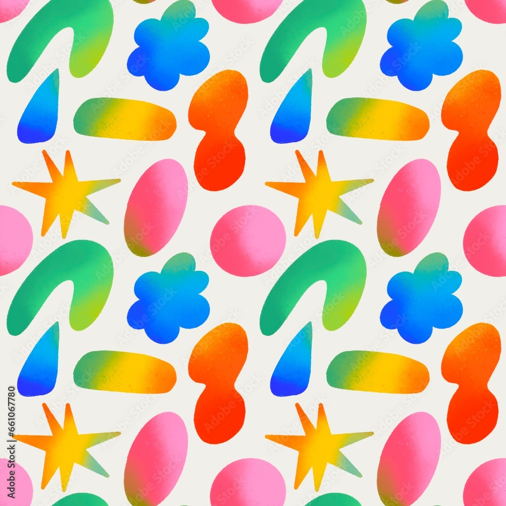 Fotografía Various bright doodle shapes and objects