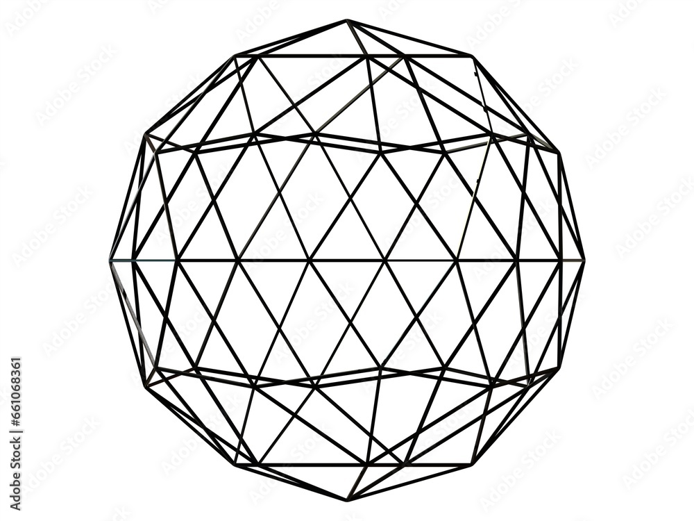 Fotografie Wireframe Shape Geodesic Polyhedron Sphere 3D print model